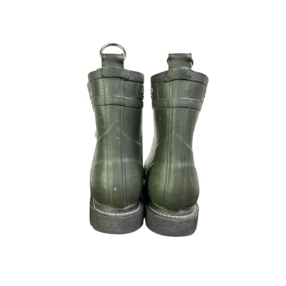 ILse Jacobsen Hornbaek Rain Boots Rubber Womens 41 Army Green Lace-Up Waterproof - Picture 7 of 9